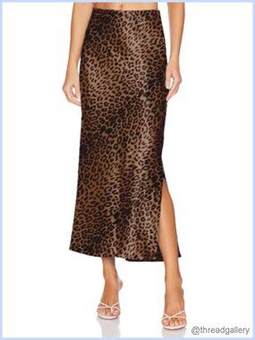 Satin Silk Maxi Slit Skirt Flowy A-Line High Slit Women's Long Skirt